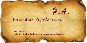 Hatschek Ajnácska névjegykártya